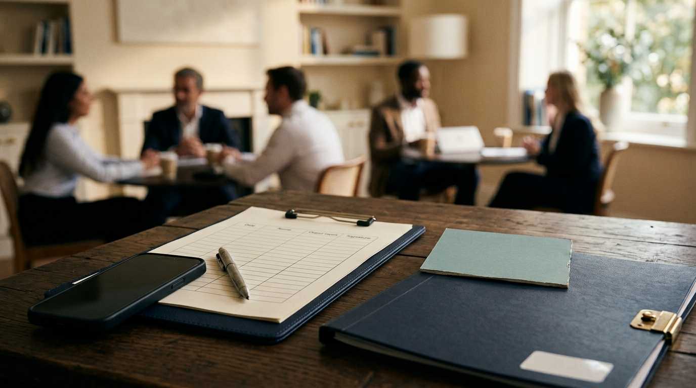 Phone beside structured attendance evidence
