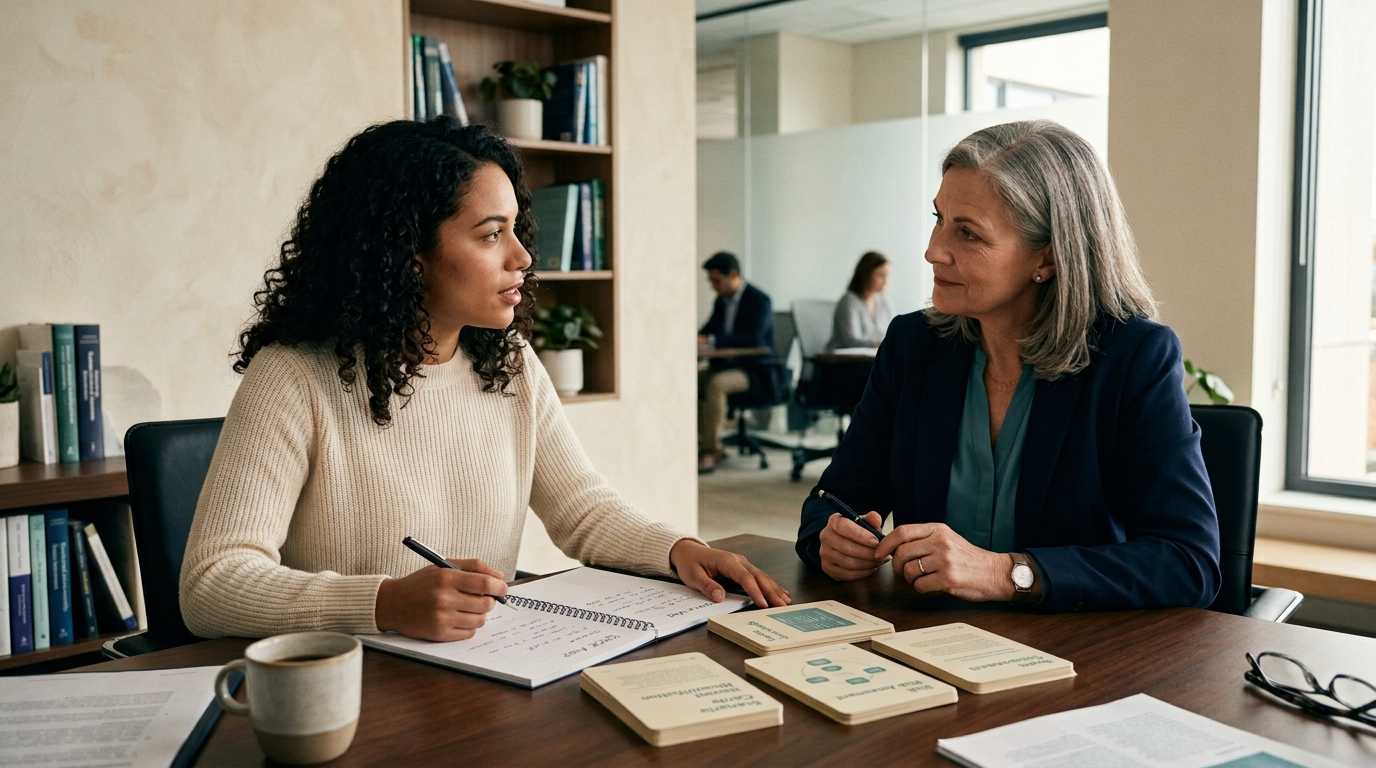 Adviser mentoring a QHSE professional