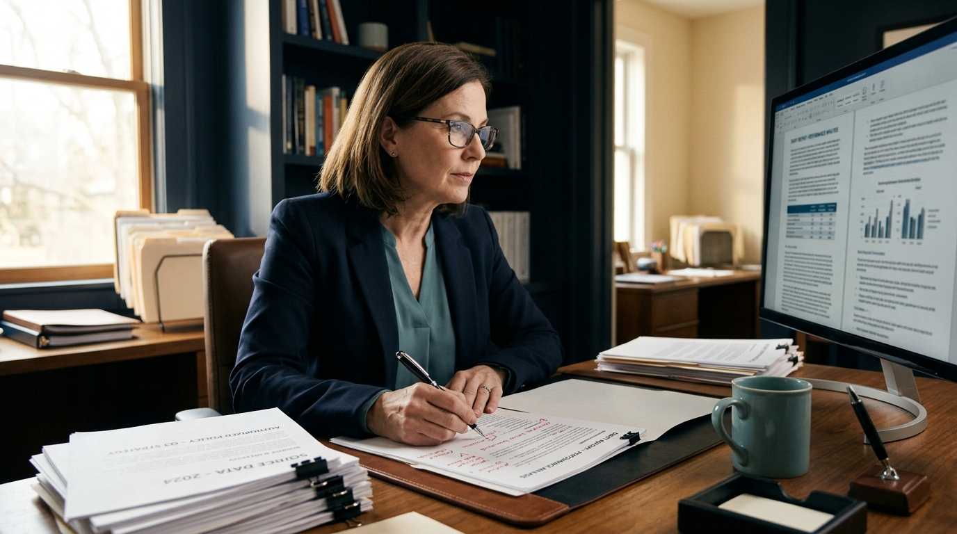 Human reviewer checking documents on a screen